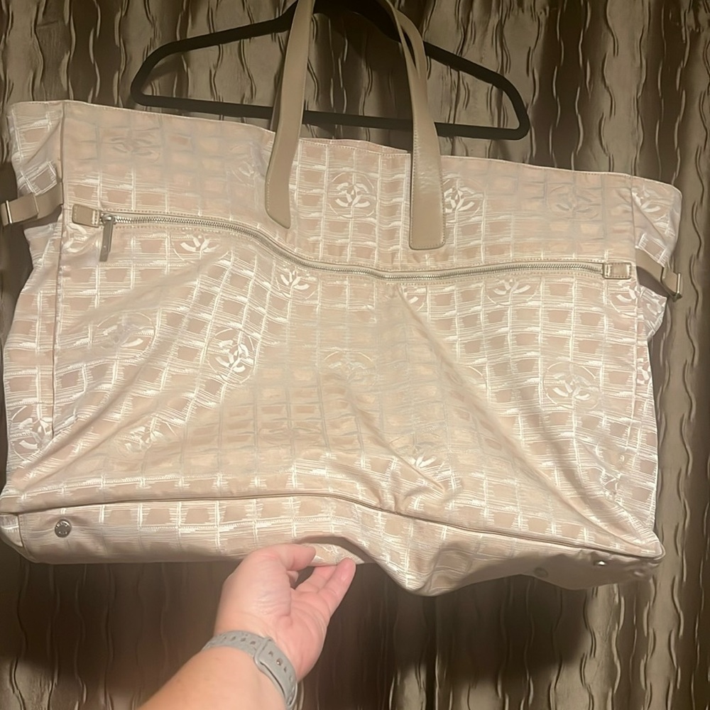 CHANEL Cream Travel Bag